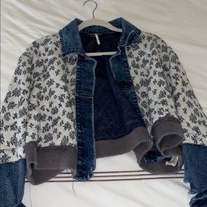 Free people denim ditsy jacket